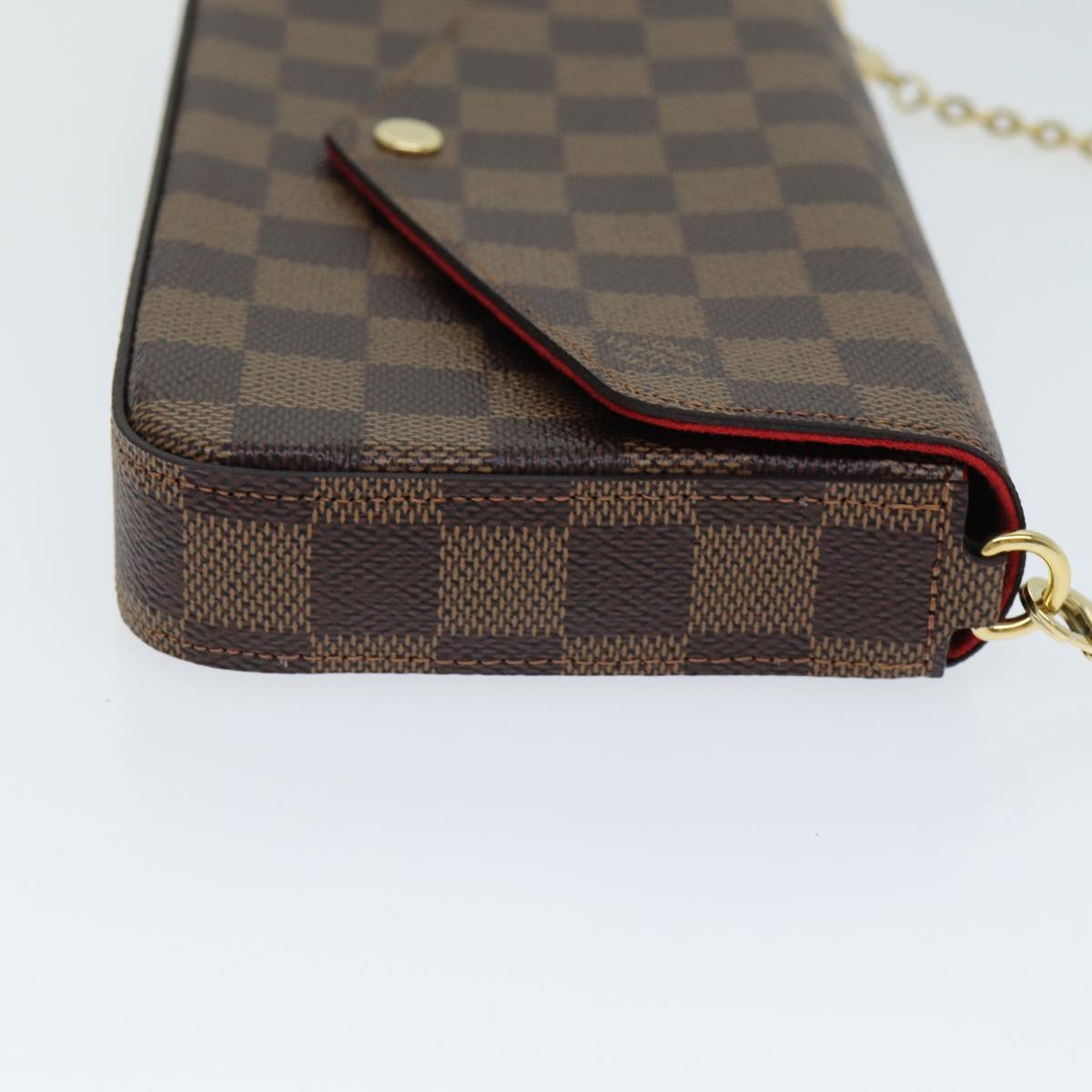 LOUIS VUITTON Damier Ebene Pochette Felice Shoulder Wallet N63032 Auth fm3540S