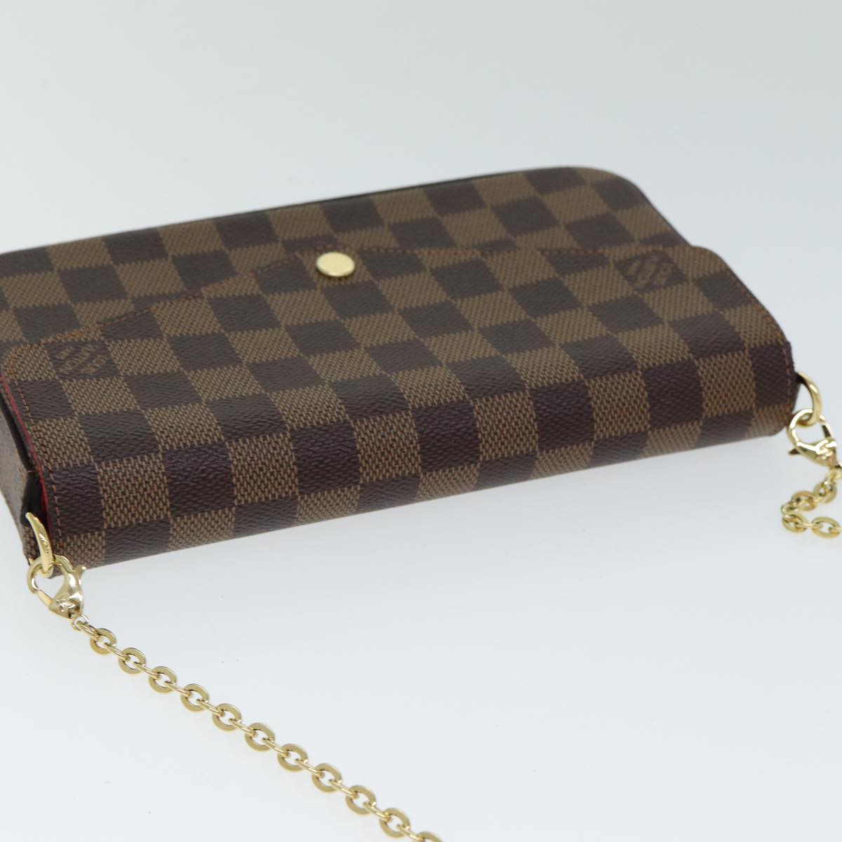 LOUIS VUITTON Damier Ebene Pochette Felice Shoulder Wallet N63032 Auth fm3540S