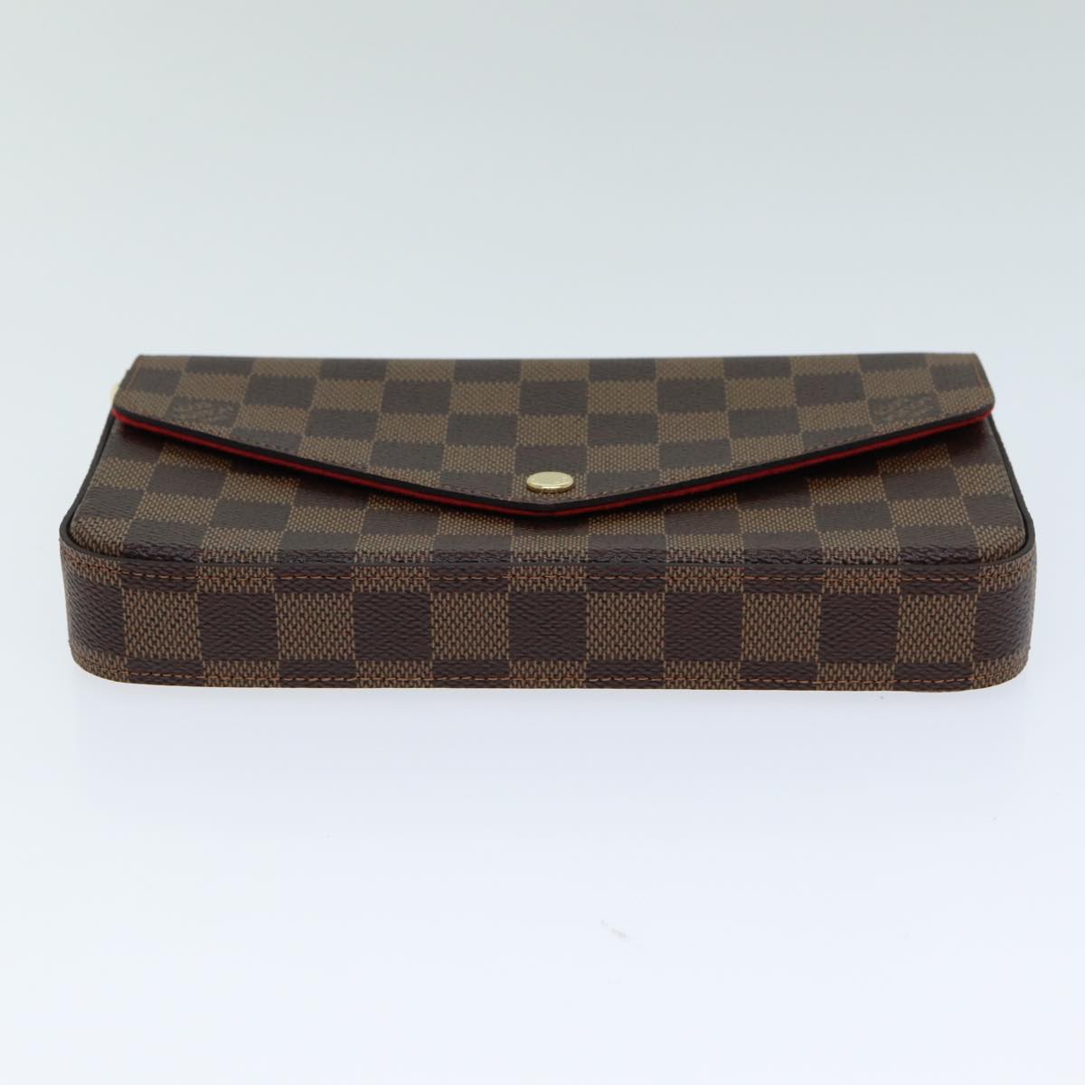 LOUIS VUITTON Damier Ebene Pochette Felice Shoulder Wallet N63032 Auth fm3540S