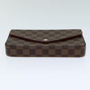 LOUIS VUITTON Damier Ebene Pochette Felice Shoulder Wallet N63032 Auth fm3540SM-5