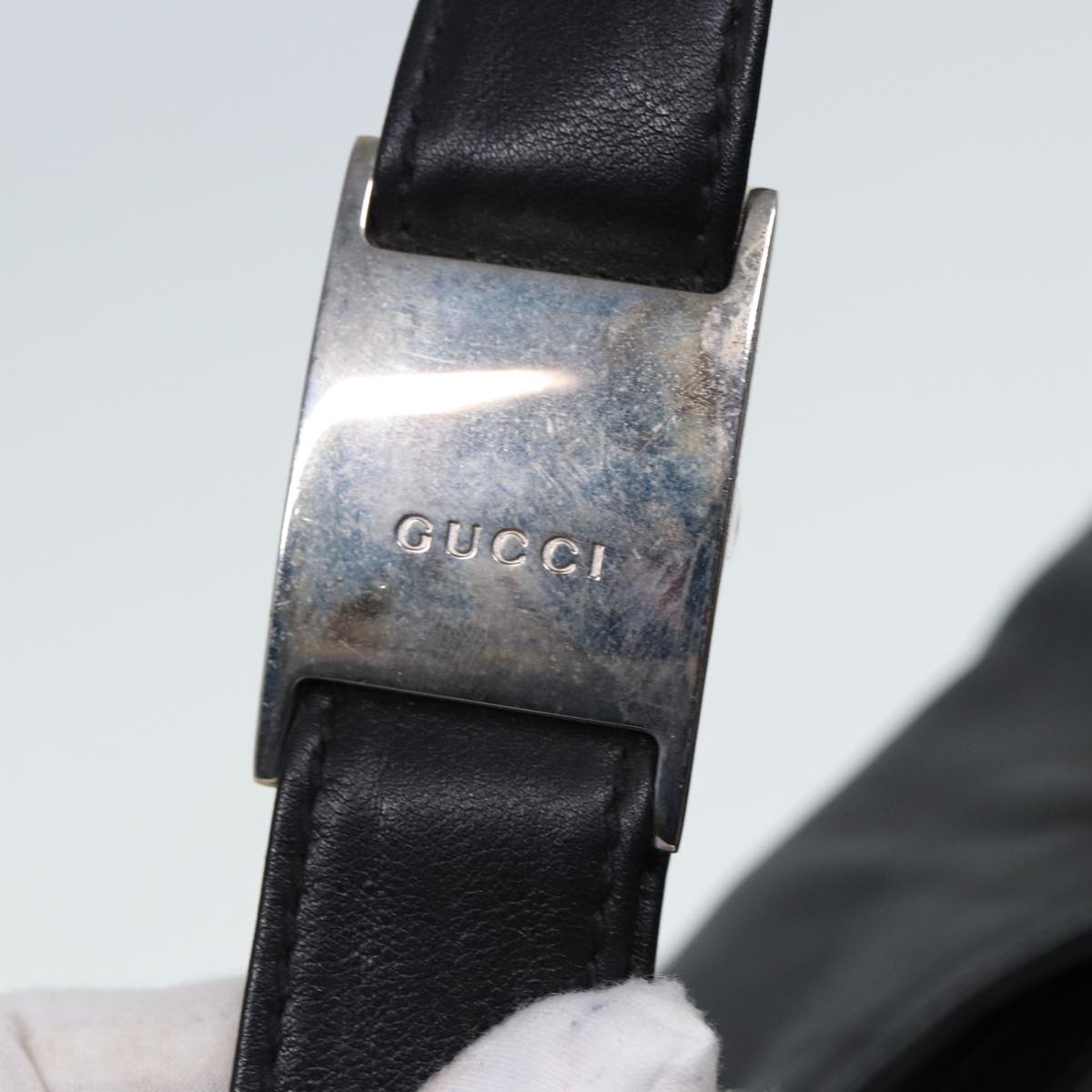 GUCCI Shoulder Bag Leather Black Auth fm3542