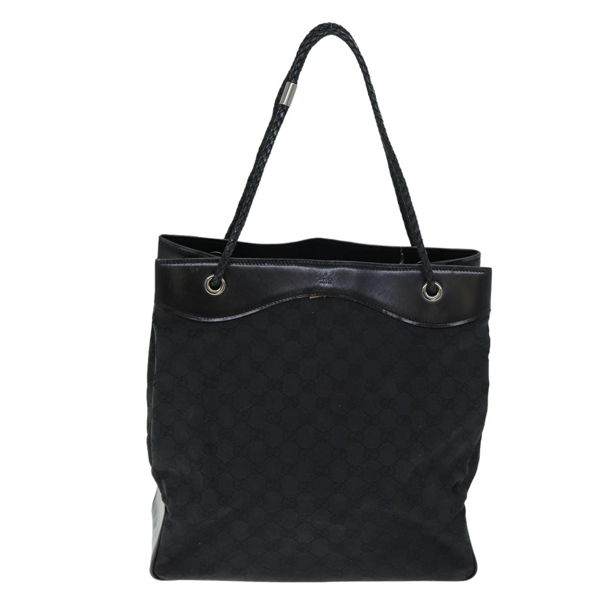 GUCCI GG Canvas Tote Bag Black Auth fm3557