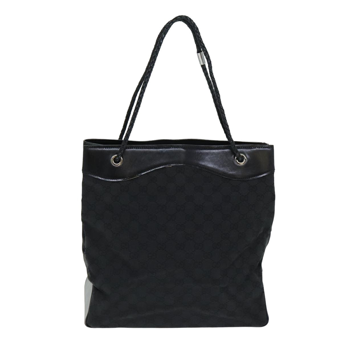 GUCCI GG Canvas Tote Bag Black Auth fm3557 - 0