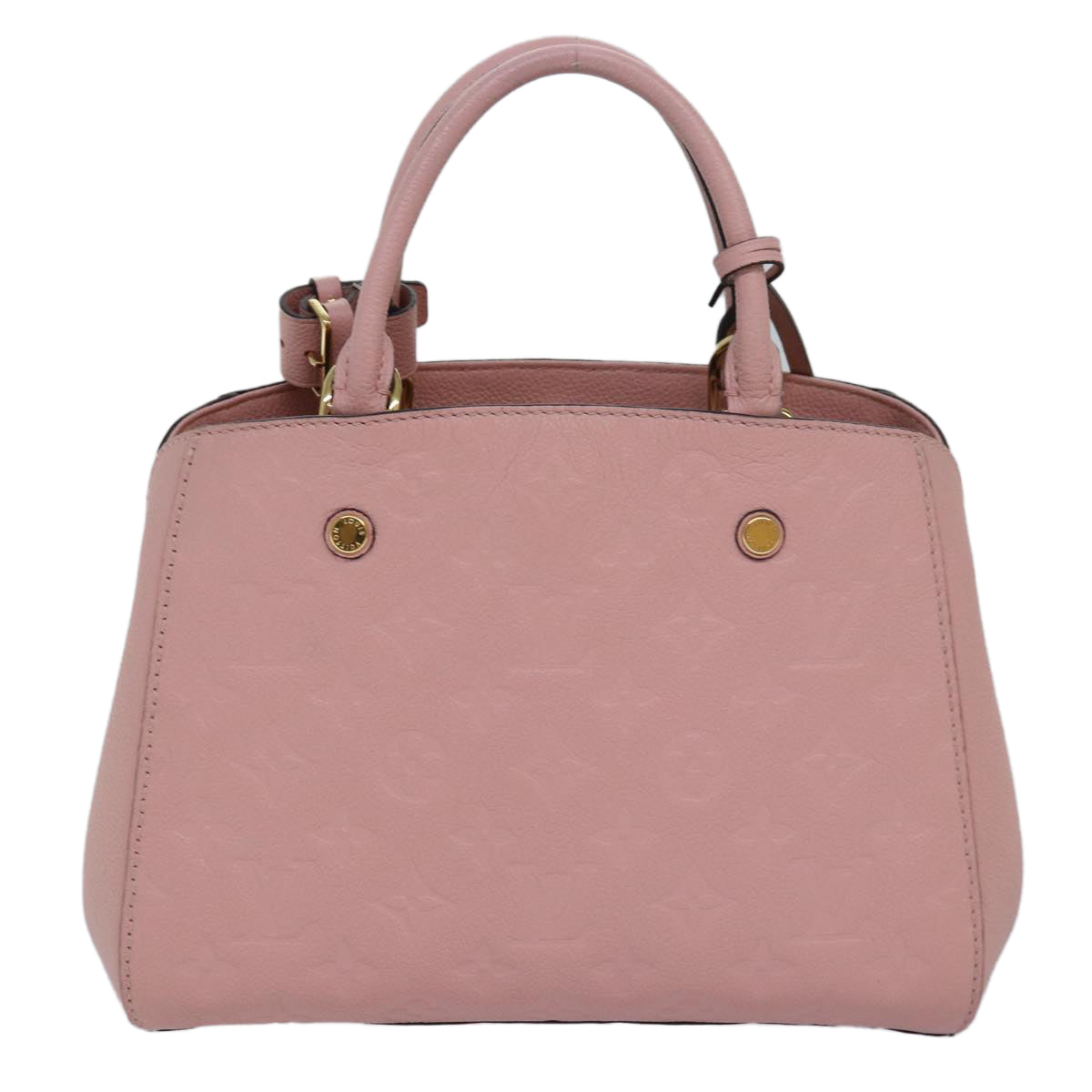 LOUIS VUITTON Monogram Empreinte Montaigne BB Bag Pink Rose M44123 Auth fm3558A