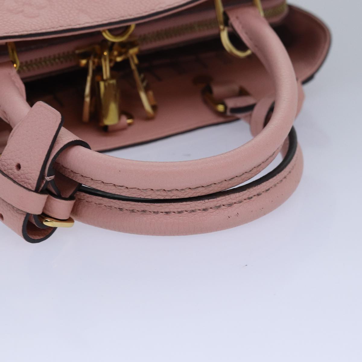 LOUIS VUITTON Monogram Empreinte Montaigne BB Bag Pink Rose M44123 Auth fm3558A