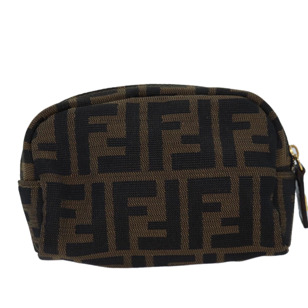 FENDI Zucca Canvas Pouch Brown Auth fm3578 - 0