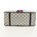 GUCCI GG Supreme Sherry Line Hand Bag PVC Navy Red Auth fm3583-10