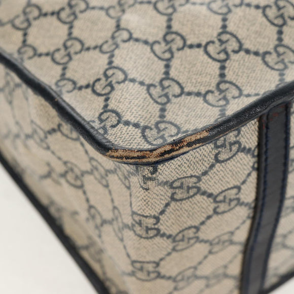 GUCCI GG Supreme Sherry Line Hand Bag PVC Navy Red Auth fm3583