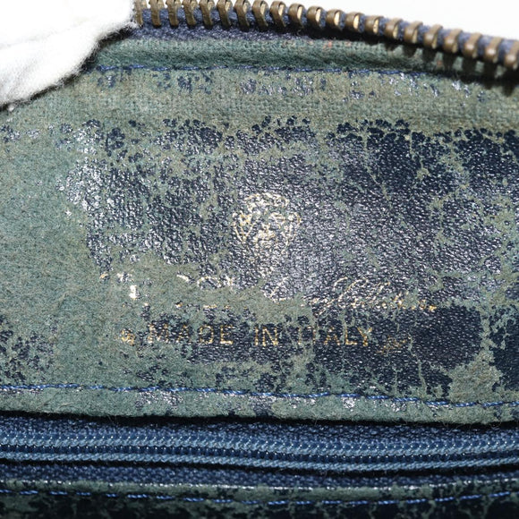 GUCCI GG Supreme Sherry Line Hand Bag PVC Navy Red Auth fm3583