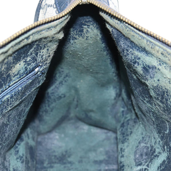 GUCCI GG Supreme Sherry Line Hand Bag PVC Navy Red Auth fm3583