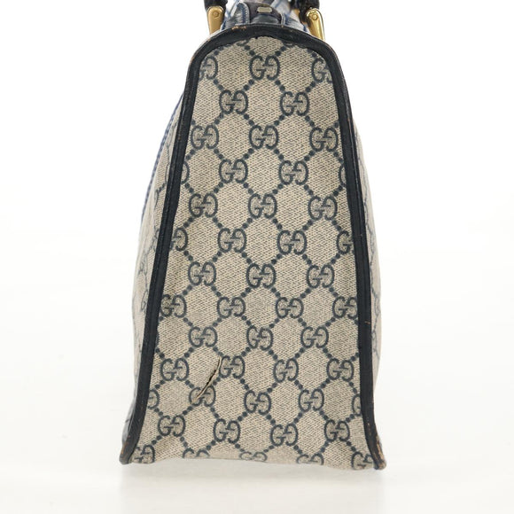 GUCCI GG Supreme Sherry Line Hand Bag PVC Navy Red Auth fm3583