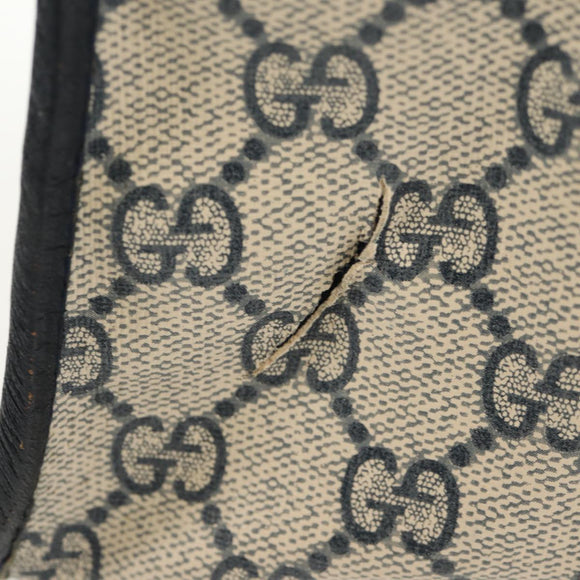 GUCCI GG Supreme Sherry Line Hand Bag PVC Navy Red Auth fm3583