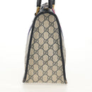 GUCCI GG Supreme Sherry Line Hand Bag PVC Navy Red Auth fm3583-5