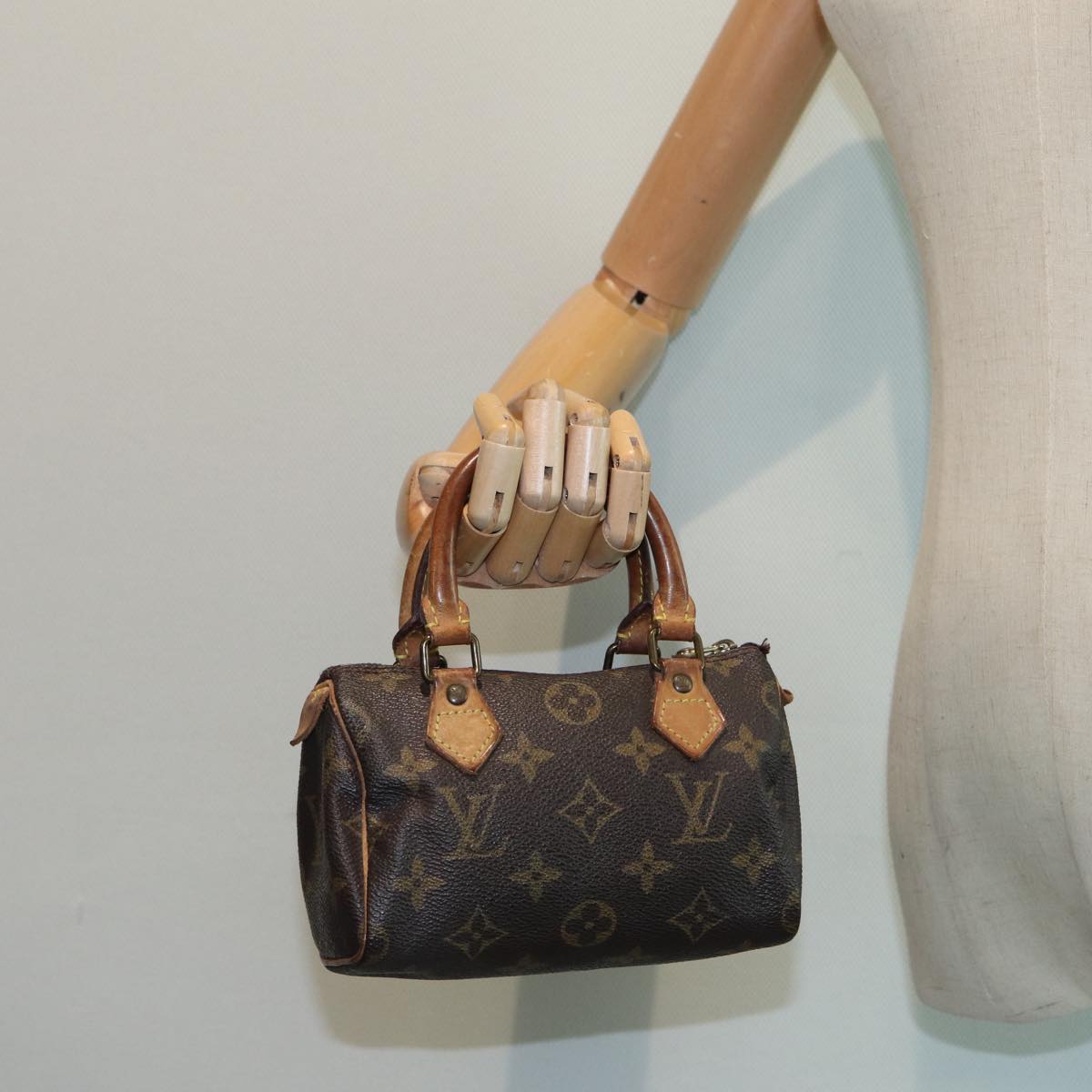 LOUIS VUITTON Monogram Mini Speedy Hand Bag M41534 LV Auth fm3593