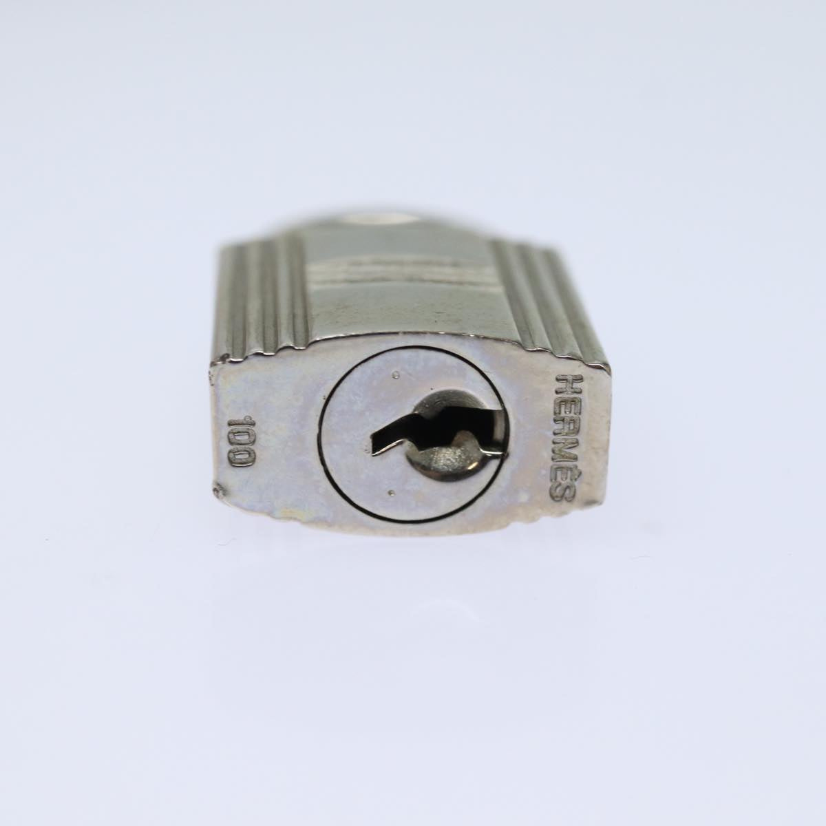 HERMES Cadena Padlock metal Silver Auth fm3604