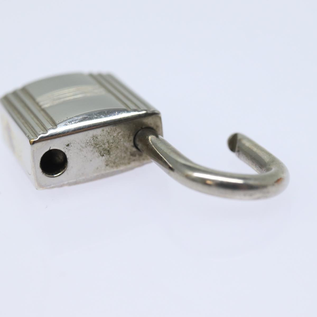 HERMES Cadena Padlock metal Silver Auth fm3604