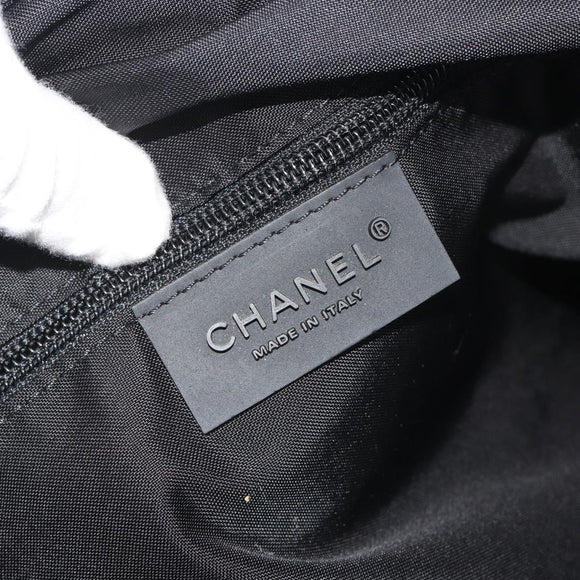 CHANEL Sports Line Boston Bag Nylon Black Gray CC Auth fm3627