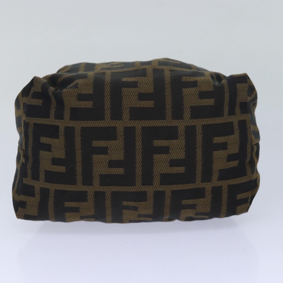 FENDI Zucca Canvas hand Pouch Brown Auth fm3631