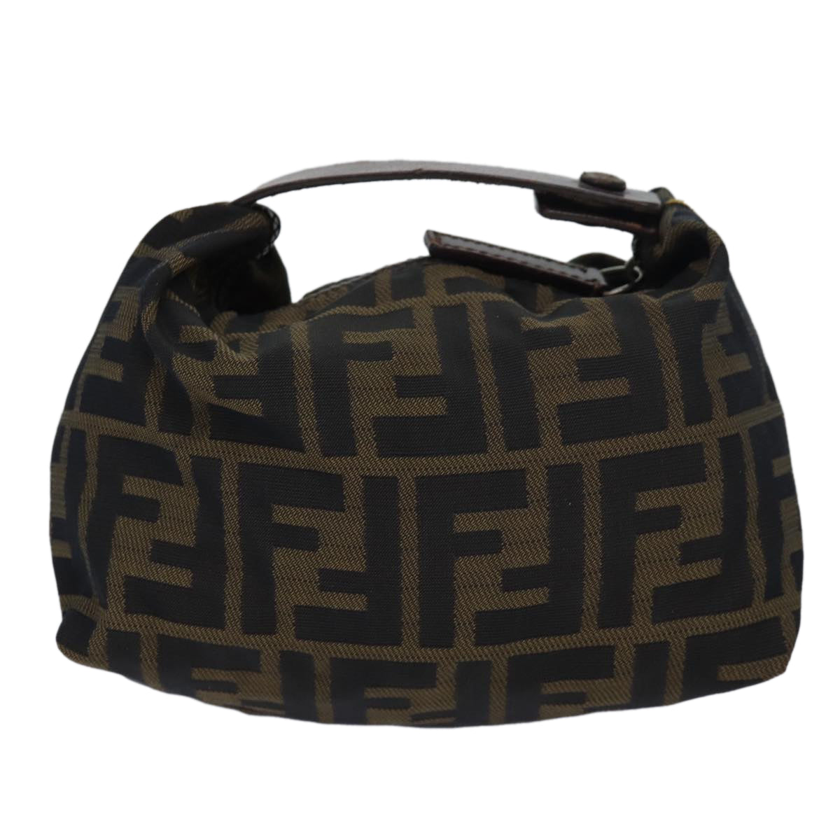 FENDI Zucca Canvas hand Pouch Brown Auth fm3631 - 0