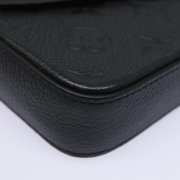 LOUIS VUITTON Empreinte Pochette Felice Chain Wallet Black M64064 Auth fm3634SM