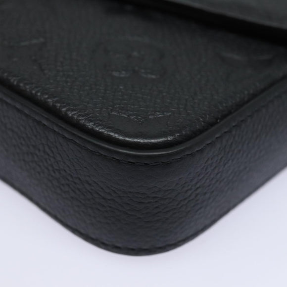 LOUIS VUITTON Empreinte Pochette Felice Chain Wallet Black M64064 Auth fm3634SM