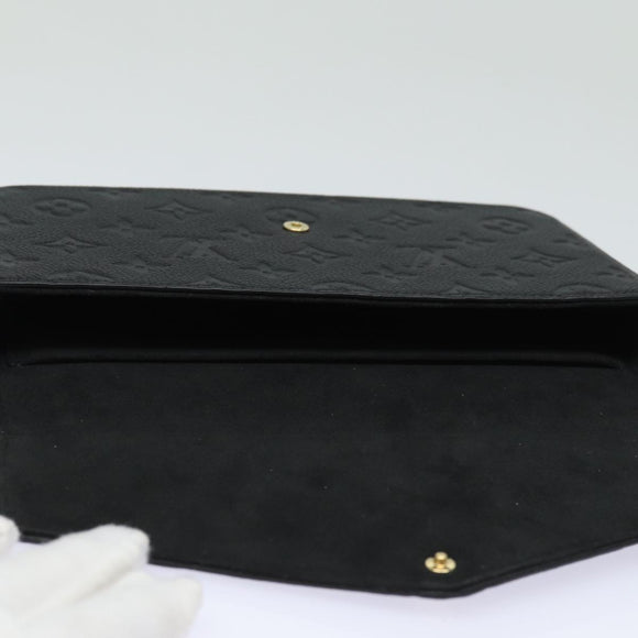 LOUIS VUITTON Empreinte Pochette Felice Chain Wallet Black M64064 Auth fm3634SM