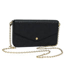 LOUIS VUITTON Empreinte Pochette Felice Chain Wallet Black M64064 Auth fm3634SM-1