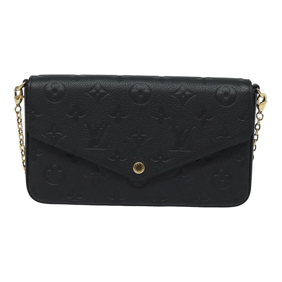 LOUIS VUITTON Empreinte Pochette Felice Chain Wallet Black M64064 Auth fm3634S