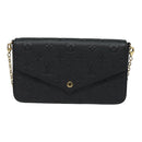 LOUIS VUITTON Empreinte Pochette Felice Chain Wallet Black M64064 Auth fm3634SM-13
