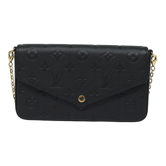 LOUIS VUITTON Empreinte Pochette Felice Chain Wallet Black M64064 Auth fm3634SM