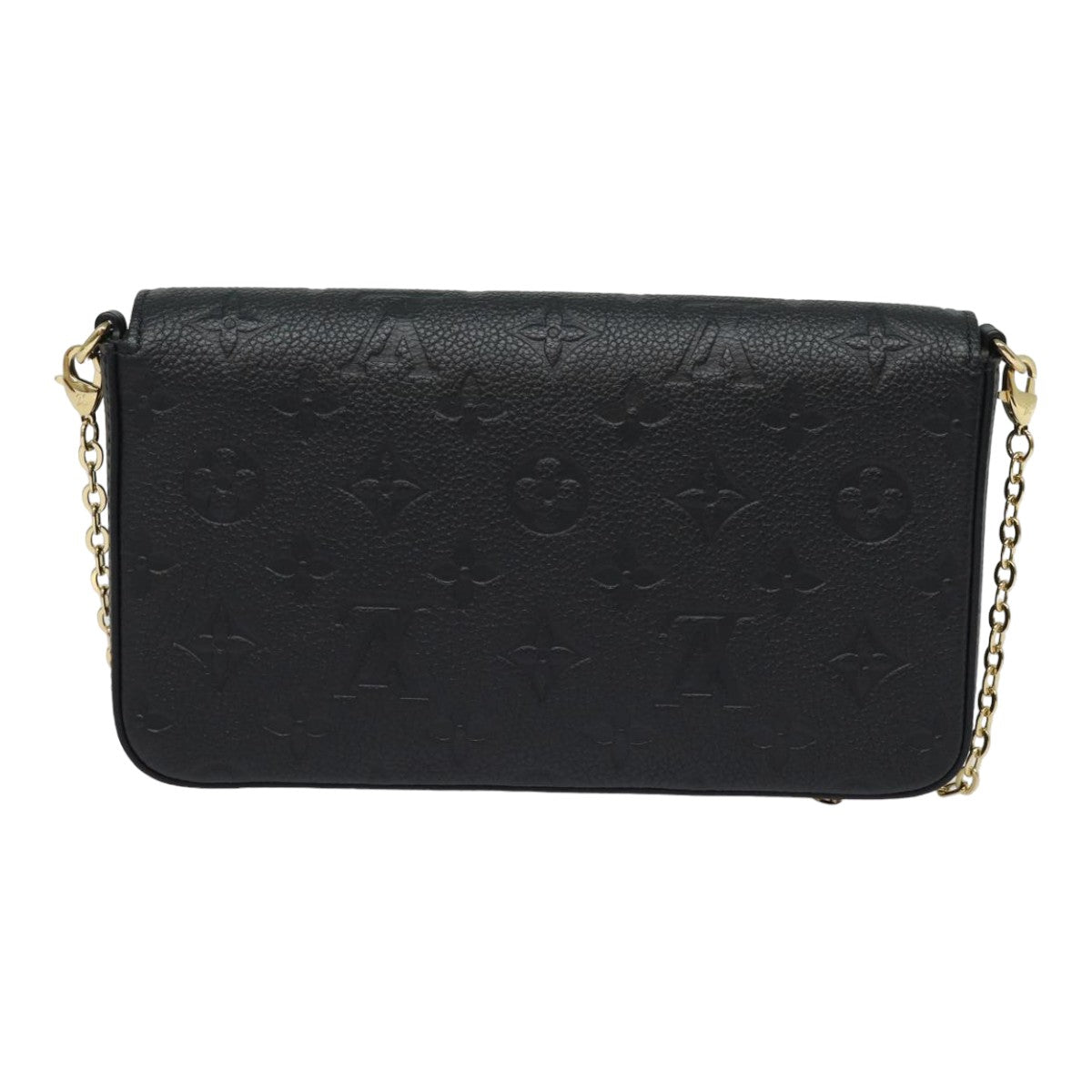 LOUIS VUITTON Empreinte Pochette Felice Chain Wallet Black M64064 Auth fm3634S - 0