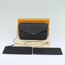LOUIS VUITTON Empreinte Pochette Felice Chain Wallet Black M64064 Auth fm3634SM-12