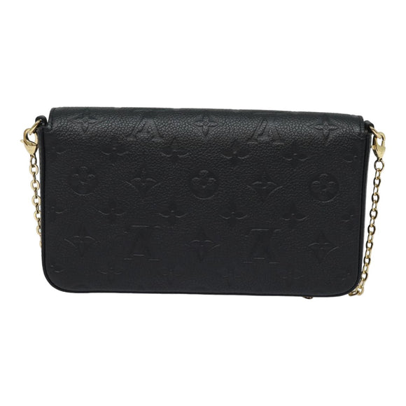 LOUIS VUITTON Empreinte Pochette Felice Chain Wallet Black M64064 Auth fm3634SM