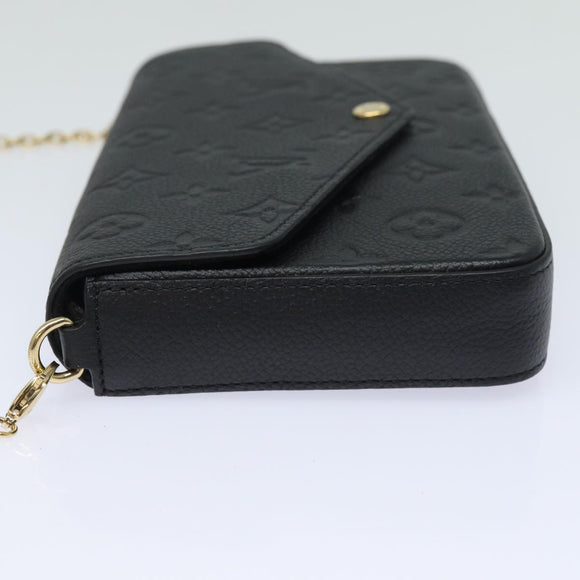 LOUIS VUITTON Empreinte Pochette Felice Chain Wallet Black M64064 Auth fm3634SM