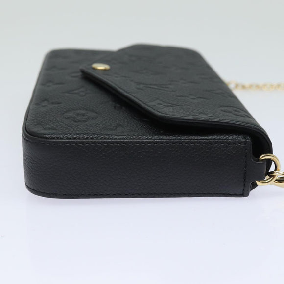 LOUIS VUITTON Empreinte Pochette Felice Chain Wallet Black M64064 Auth fm3634SM