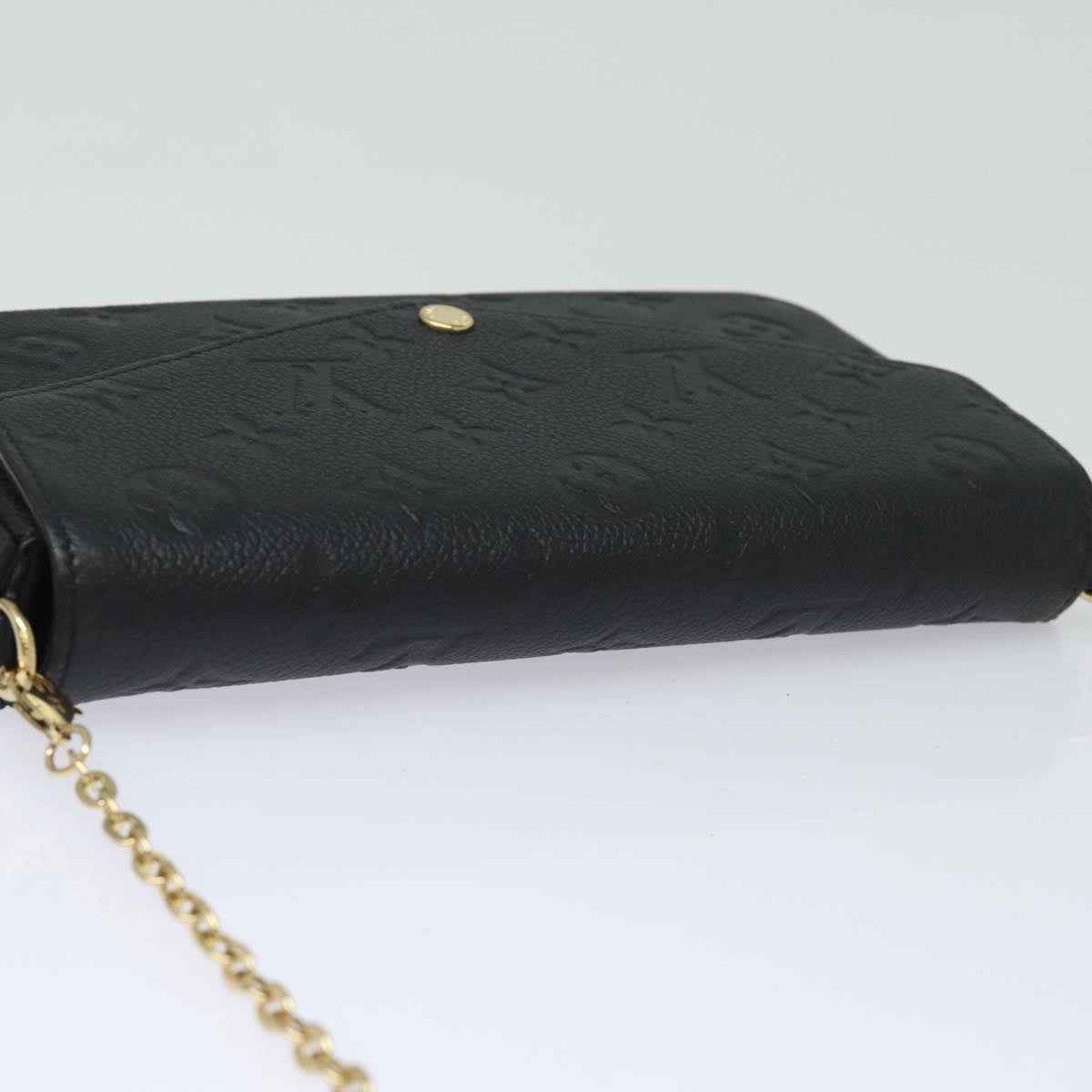 LOUIS VUITTON Empreinte Pochette Felice Chain Wallet Black M64064 Auth fm3634S