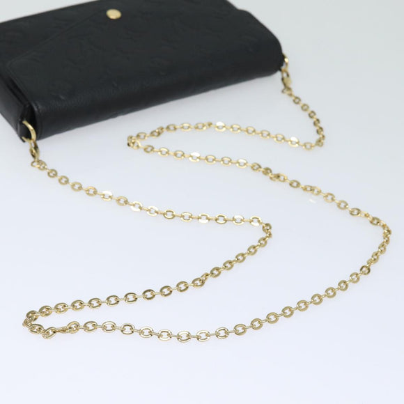 LOUIS VUITTON Empreinte Pochette Felice Chain Wallet Black M64064 Auth fm3634SM