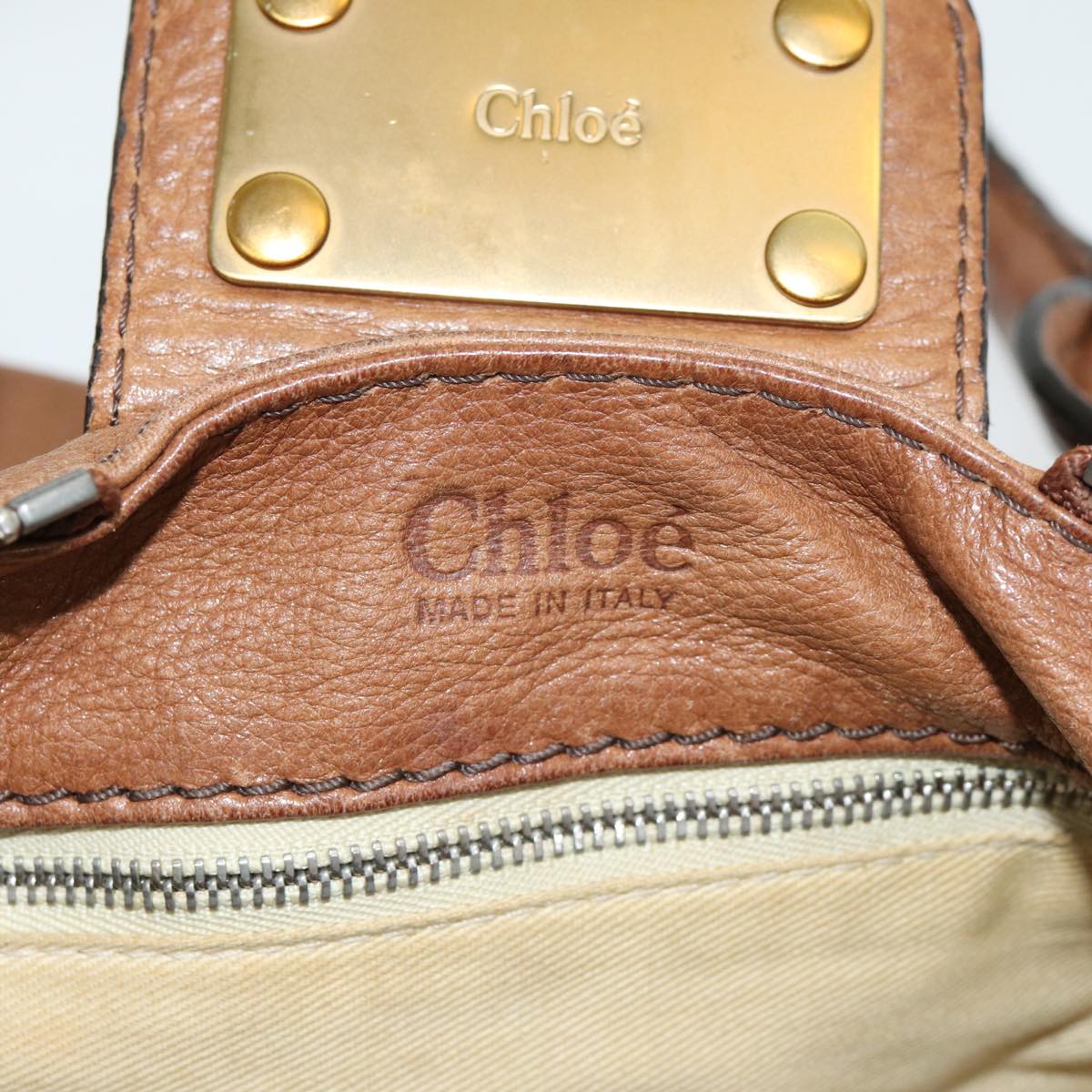 Chloe Paddington Hand Bag Leather Brown Auth fm3642