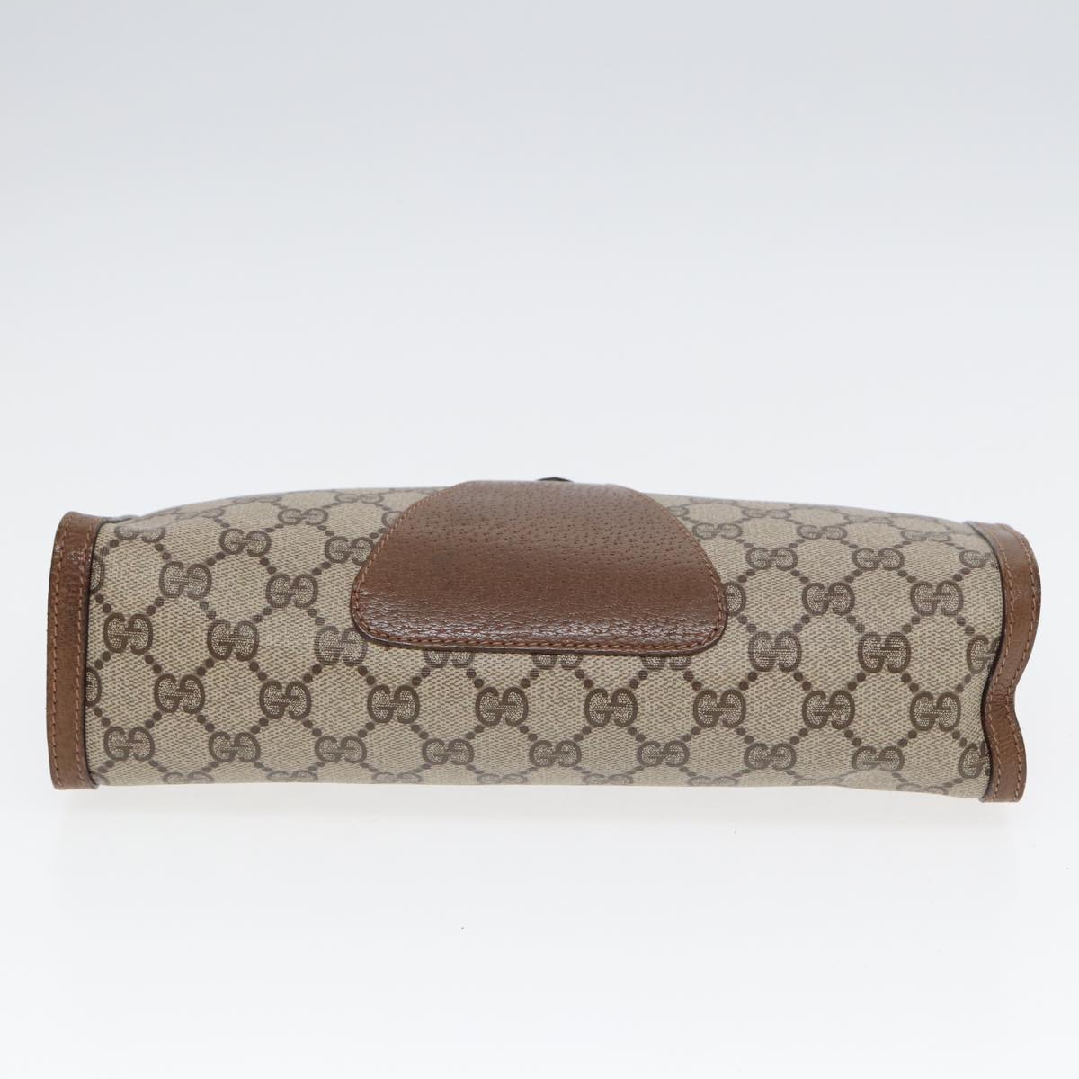 GUCCI GG Supreme Clutch Bag PVC Leather Beige 89 01 033 Auth fm3645