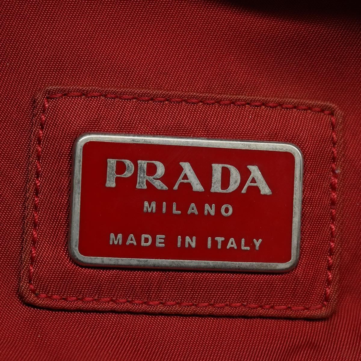 PRADA Waist bag Nylon Red Auth fm3648