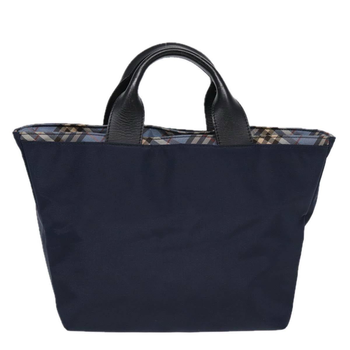 BURBERRY Nova Check Hand Bag Nylon Navy Auth fm3652