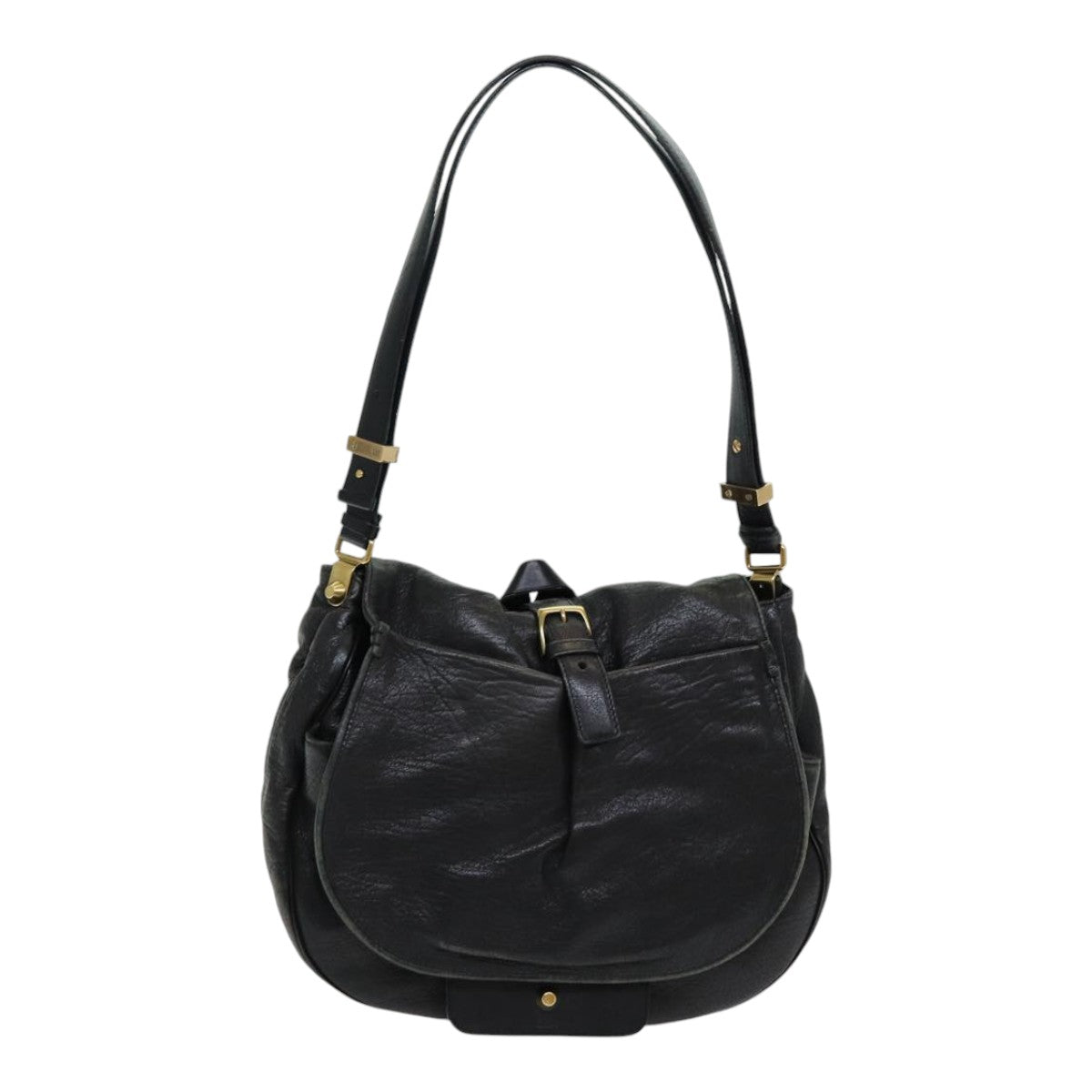 Chloe Shoulder Bag Leather Black Auth fm3654 - 0