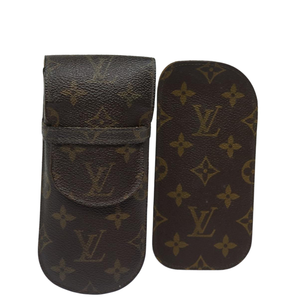 LOUIS VUITTON Monogram Glasses Case 2Set LV Auth fm3659