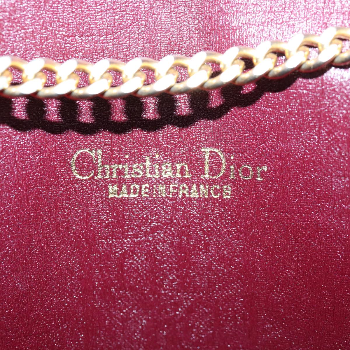 Christian Dior Trotter Canvas Chain Shoulder Bag Red Auth fm3669