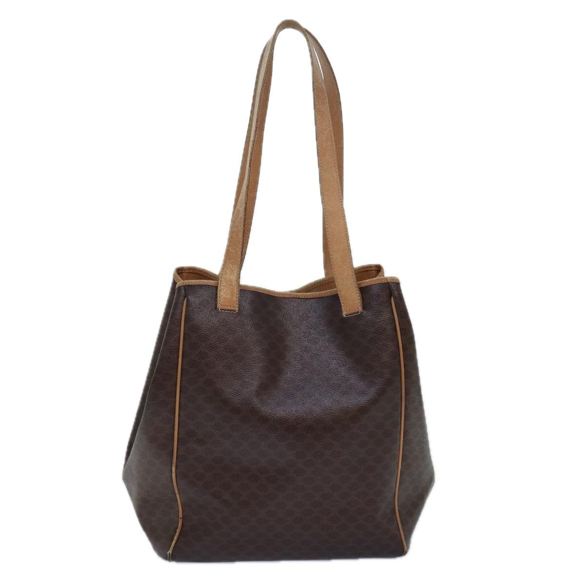 CELINE Macadam Canvas Tote Bag PVC Leather Brown Auth fm3671 - 0