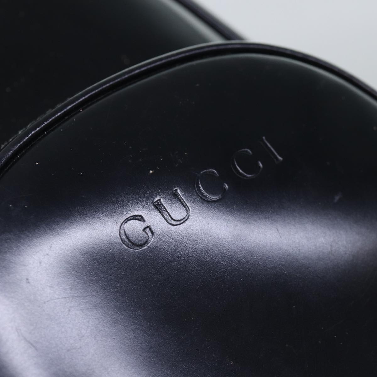 GUCCI Bamboo Body Bag Patent leather Black 003 2113 0027 Auth fm3672