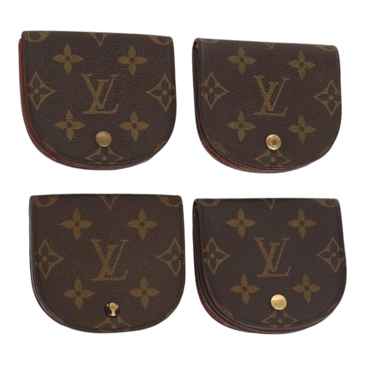 LOUIS VUITTON Monogram Coin Purse 4Set LV Auth fm3675