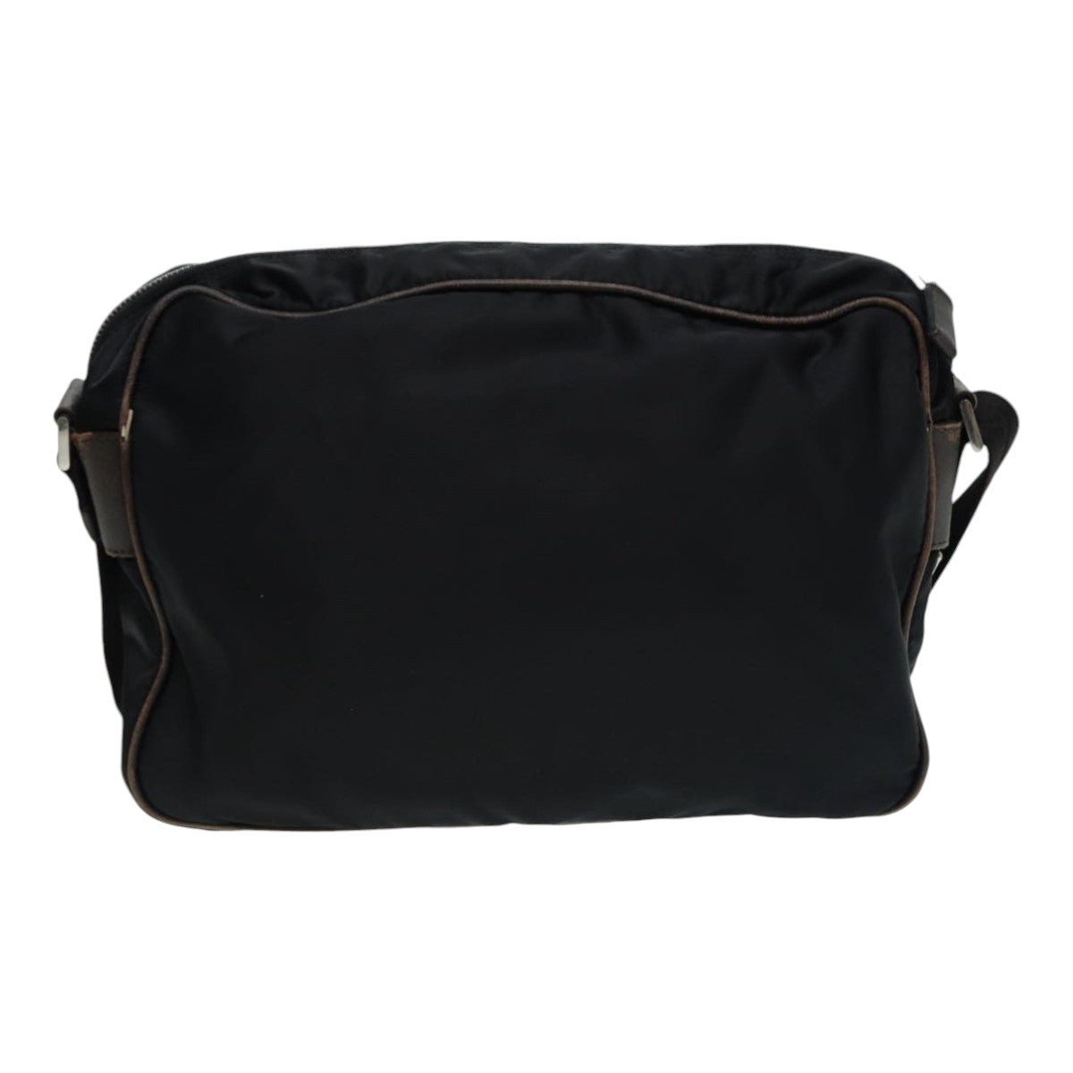 PRADA Shoulder Bag Nylon Black Silver Auth fm3701 - 0