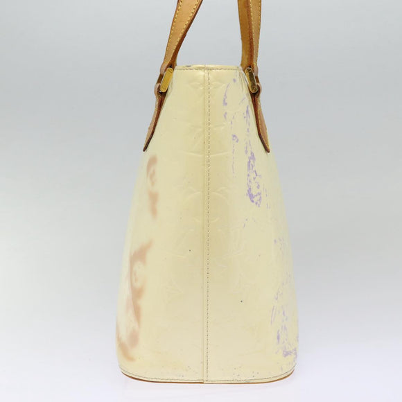 LOUIS VUITTON Monogram Vernis Houston Hand Bag Perle M91342 LV Auth fm3737