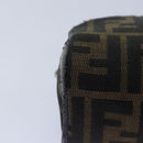 FENDI Zucca Canvas Pouch Brown Black Silver Auth fm3759-14